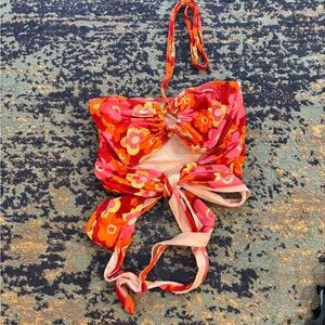 Floral Halter Top in Red and Pink